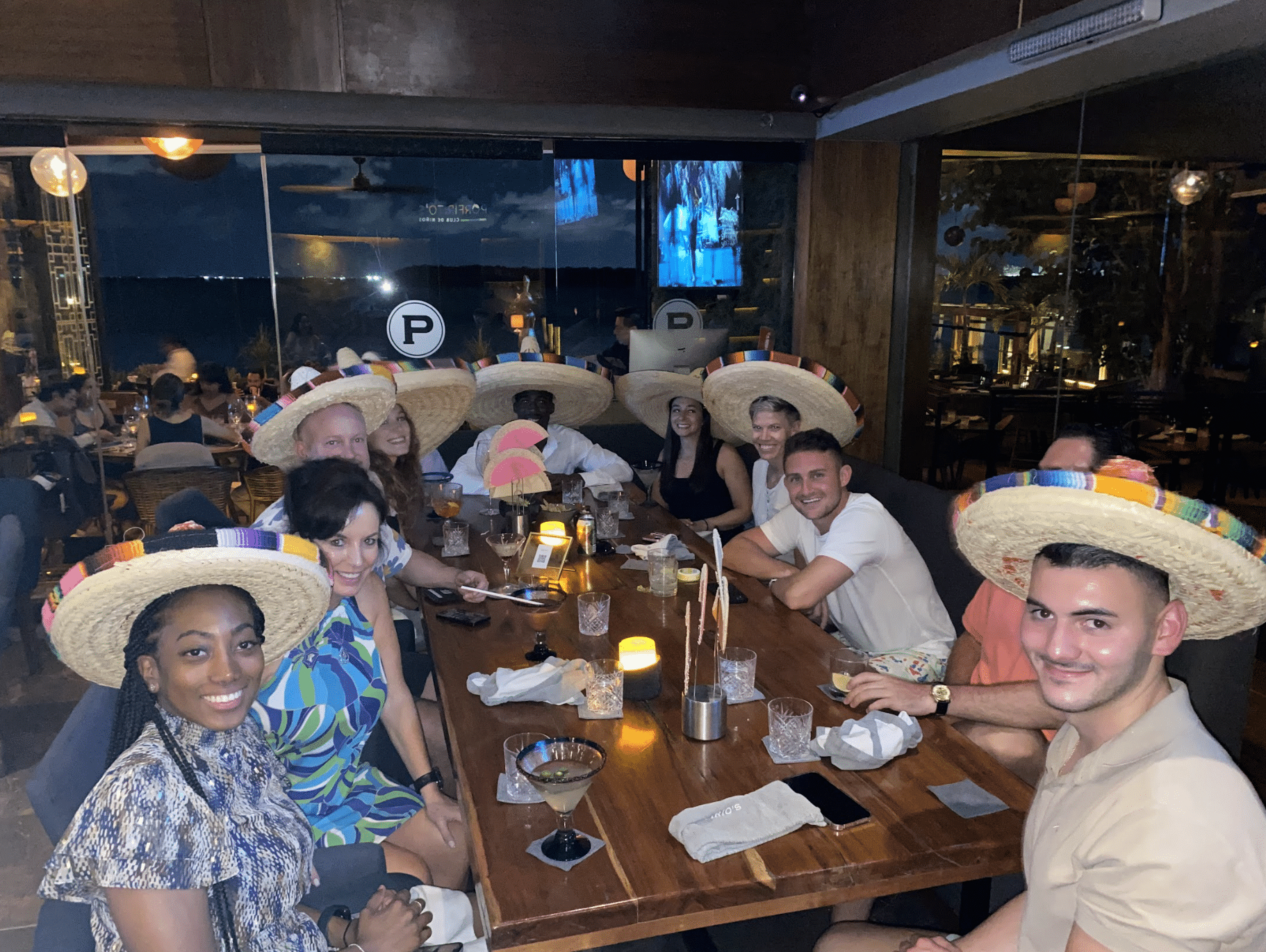 Rhymetec Team Dinner with Sombreros